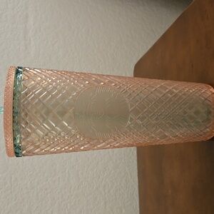 NEW Starbucks 2023 Pink Pearl Jeweled Venti 24oz Tumbler with Straw